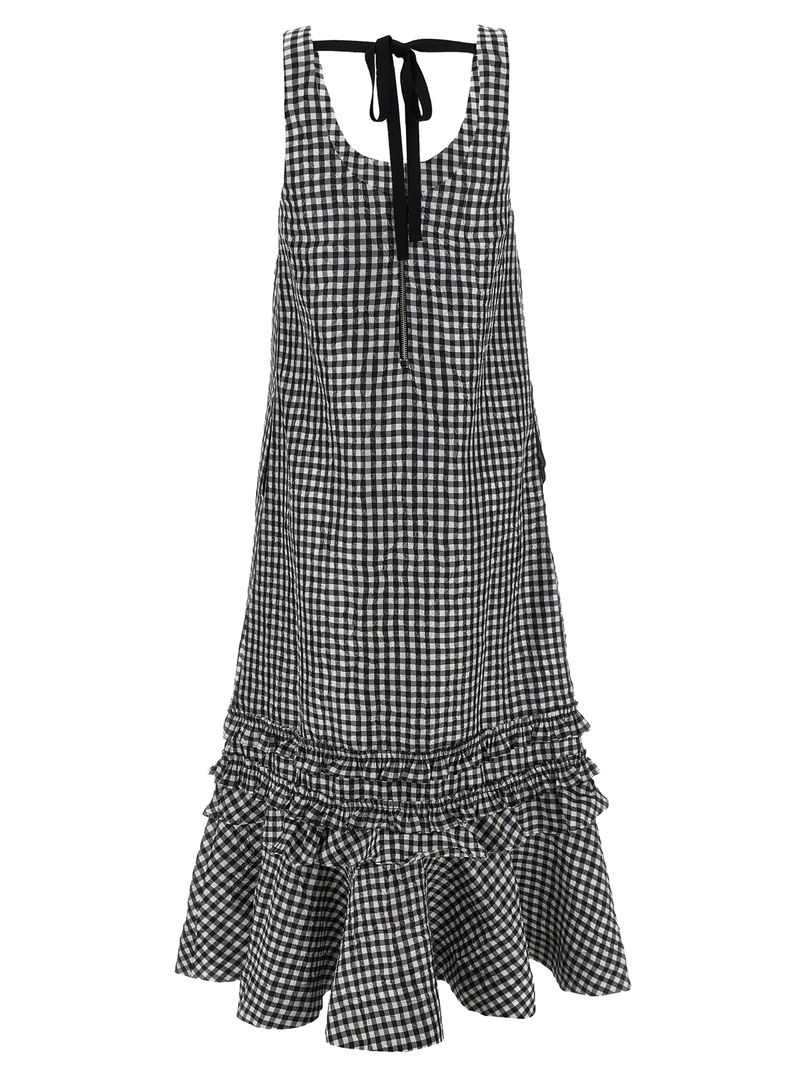 Ganni Schwarzes Polyester-Midikleid