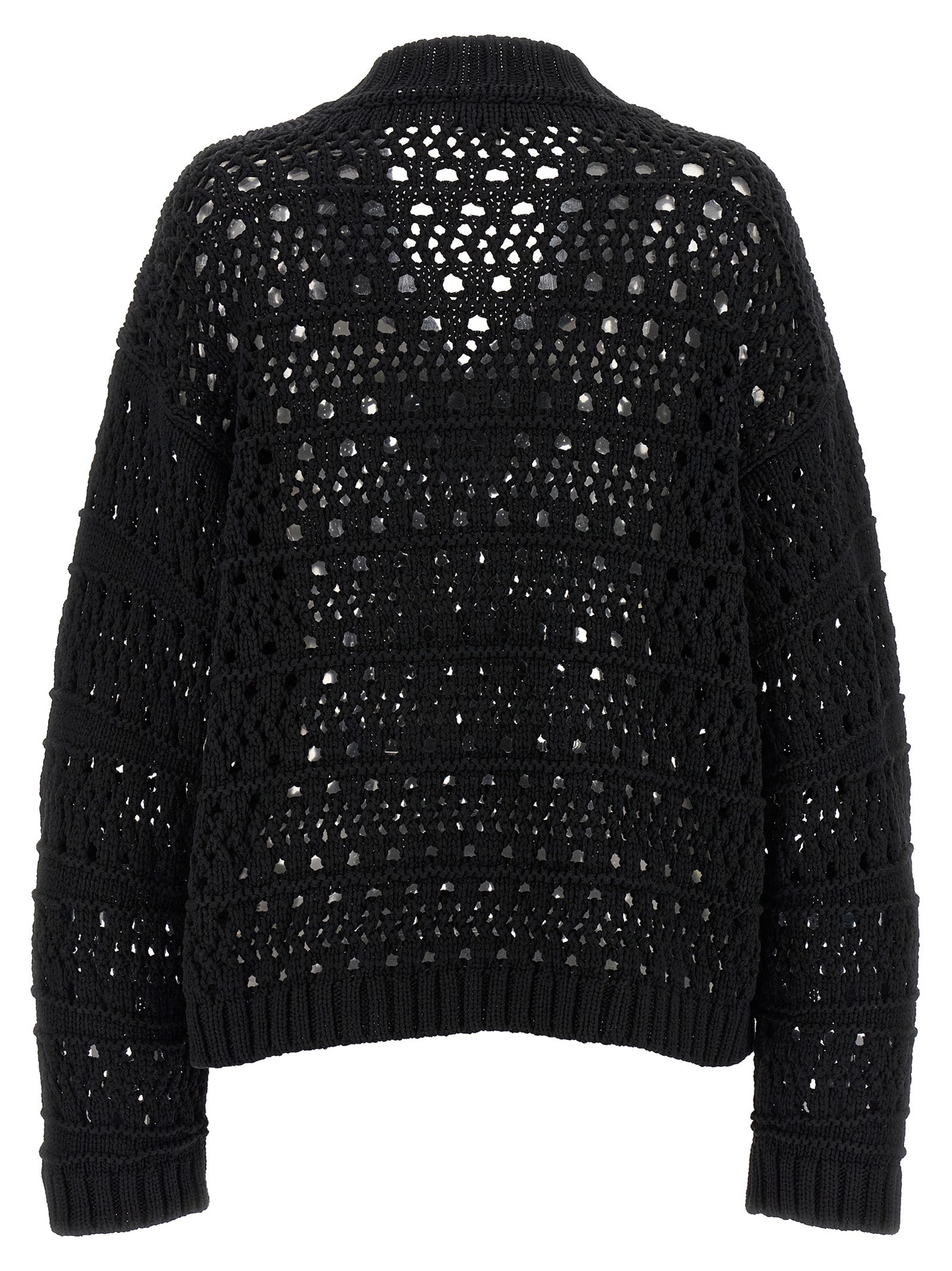 Ganni Schwarzer Baumwollcardigan