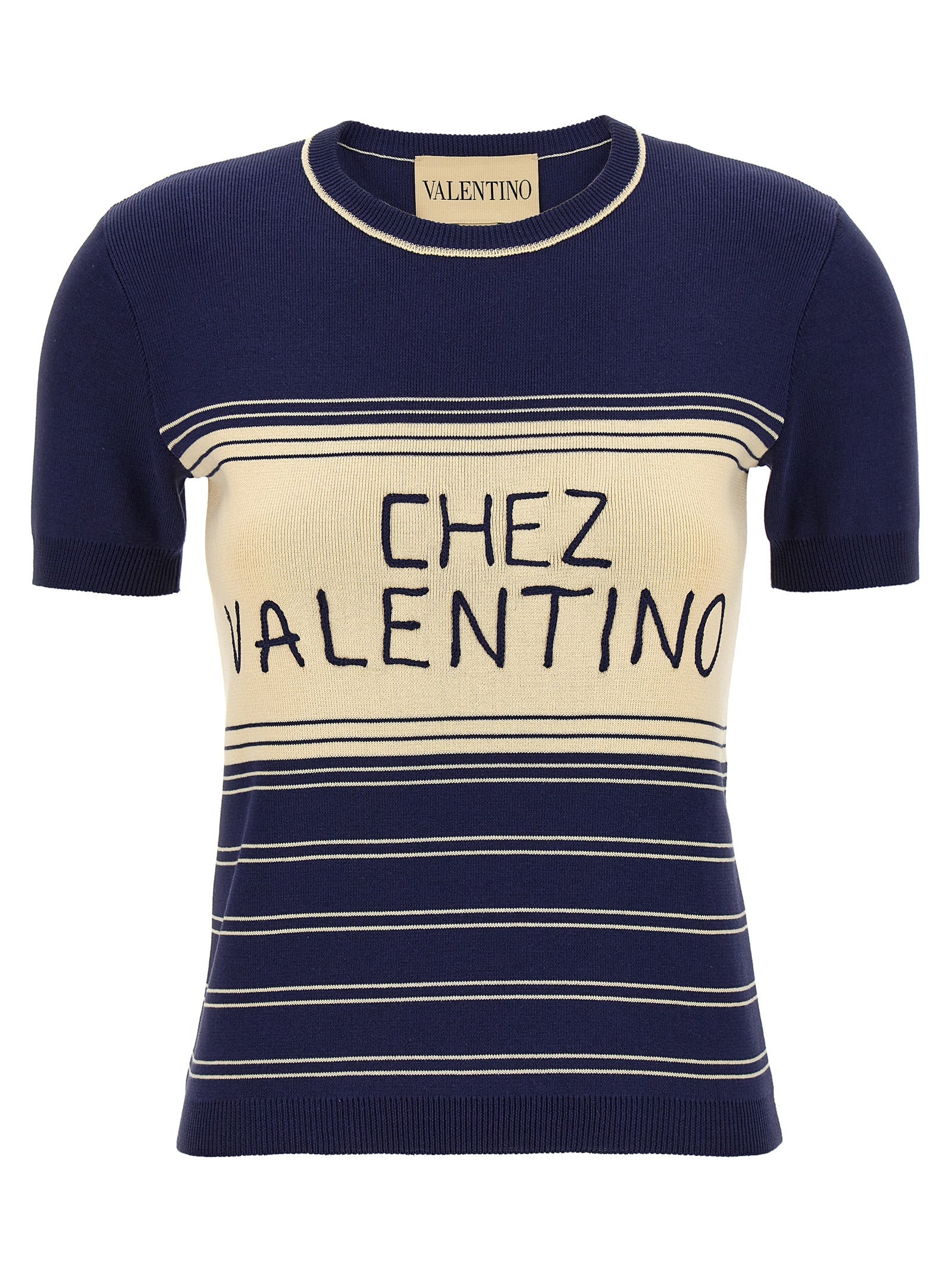 Valentino Garavani Blaues Baumwoll-T-Shirt