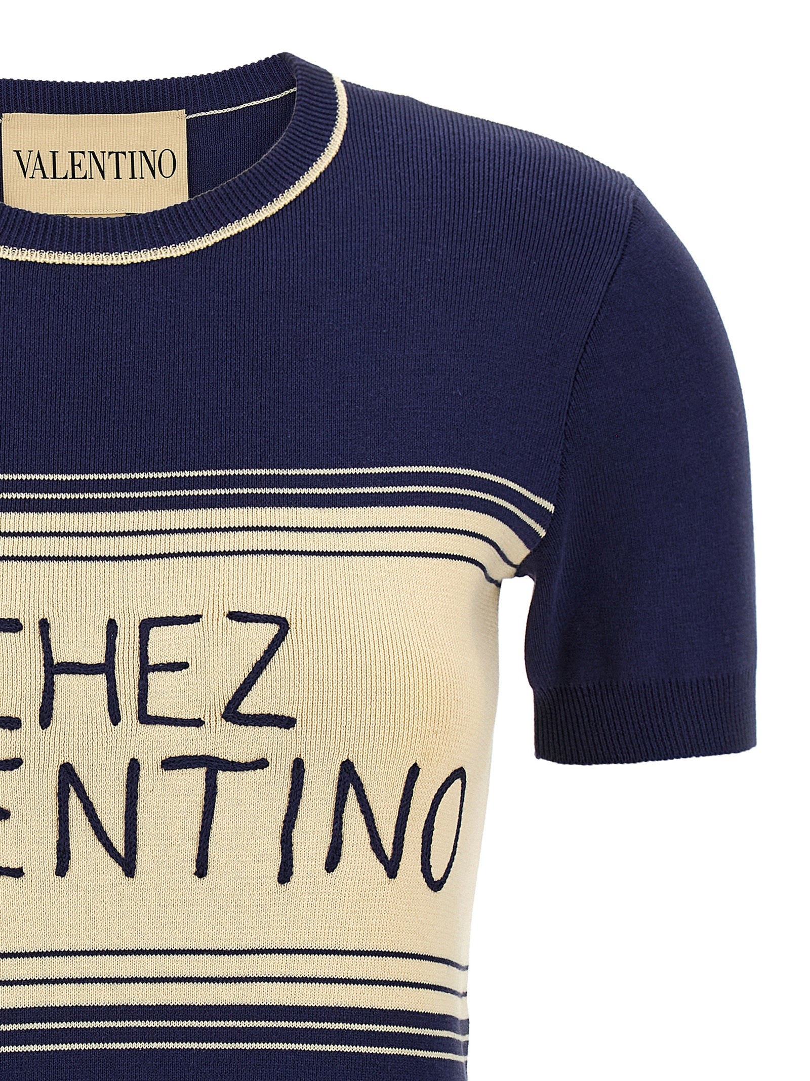 Valentino Garavani Blaues Baumwoll-T-Shirt