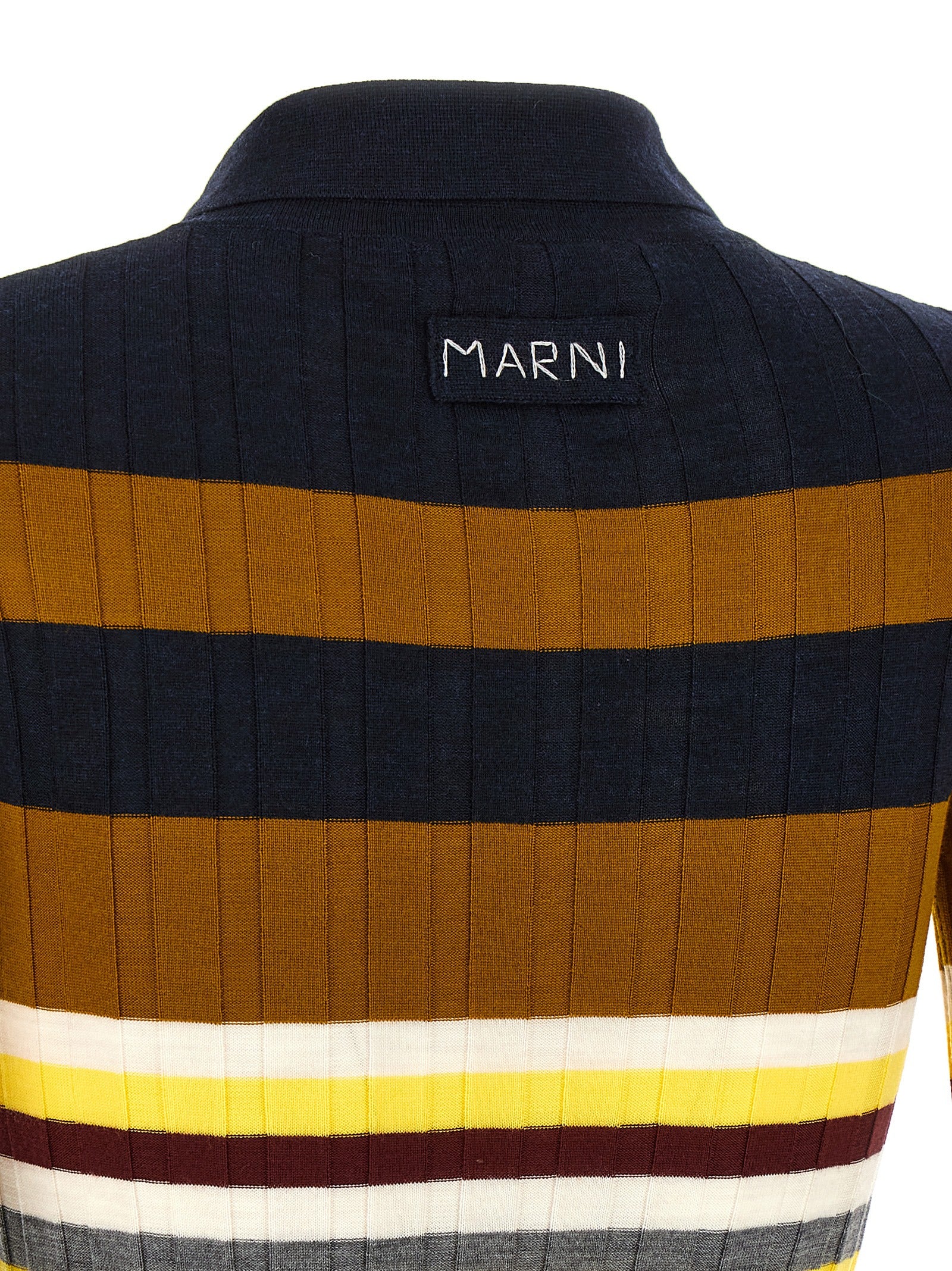 Marni Mehrfarbiges Poloshirt aus reiner Schurwolle