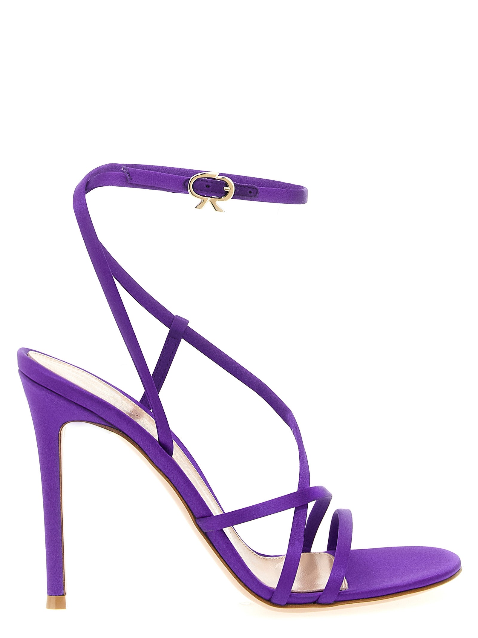 Gianvito Rossi Lila Stoff-Stiletto-Sandalen