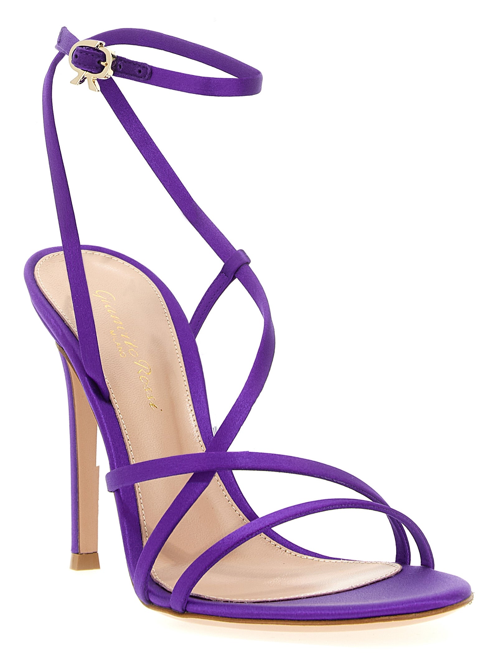 Gianvito Rossi Lila Stoff-Stiletto-Sandalen