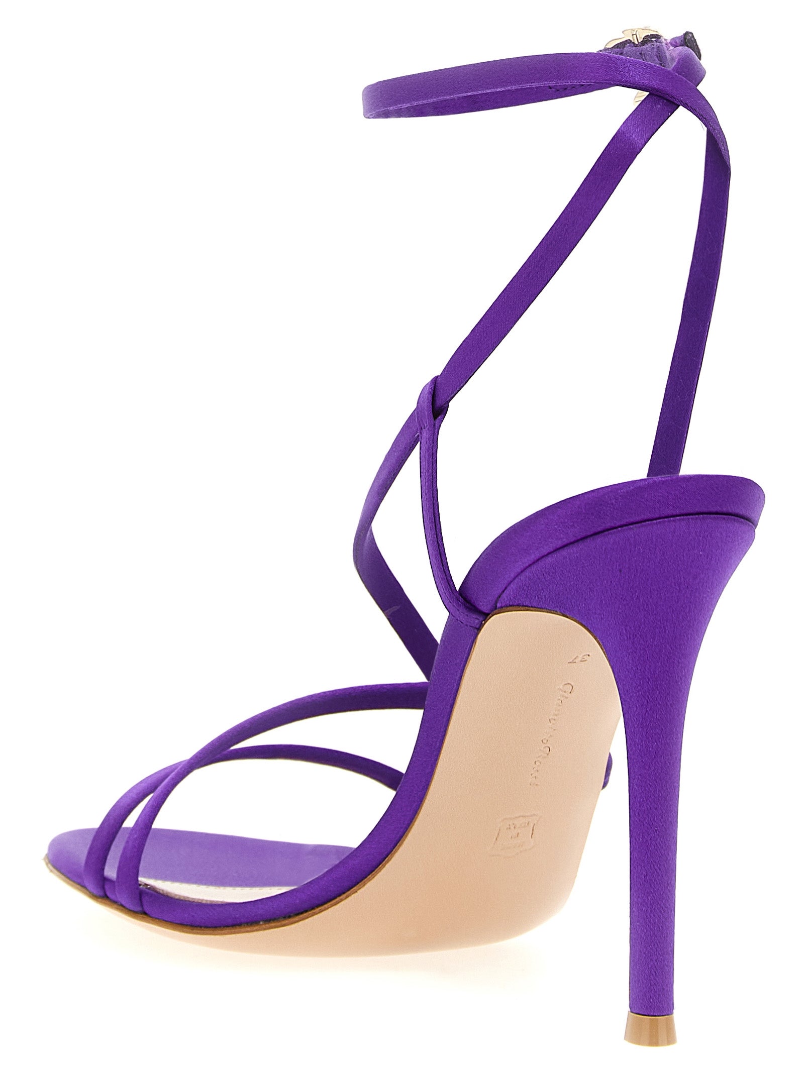 Gianvito Rossi Lila Stoff-Stiletto-Sandalen