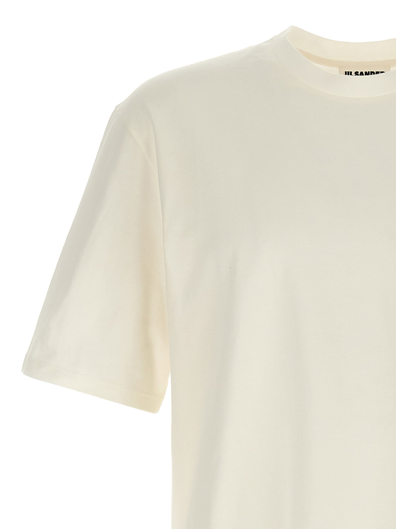 Jil Sander Weißes Langarm-T-Shirt aus Baumwolle