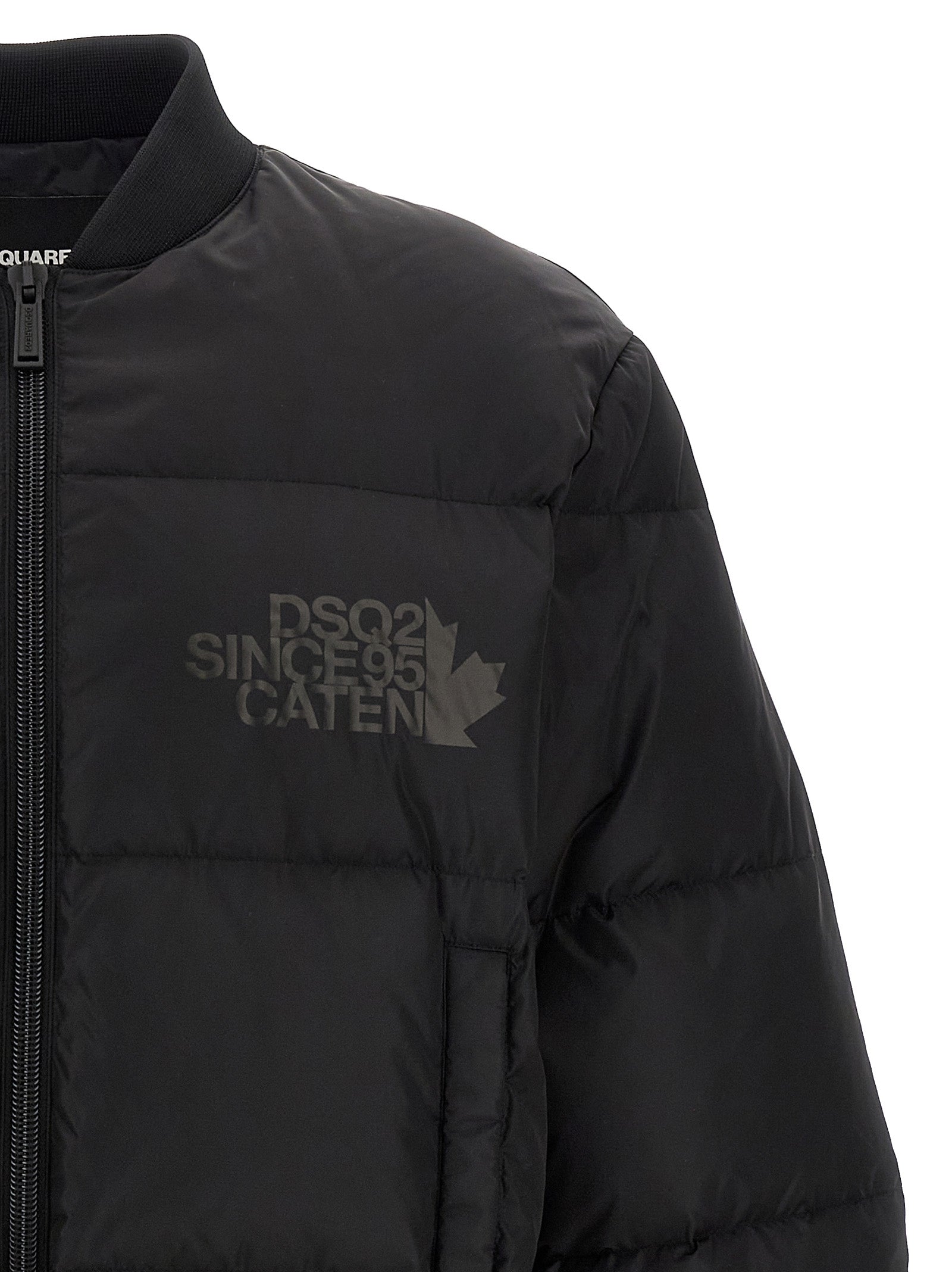 Dsquared² Schwarzer Bomber aus Polyamid