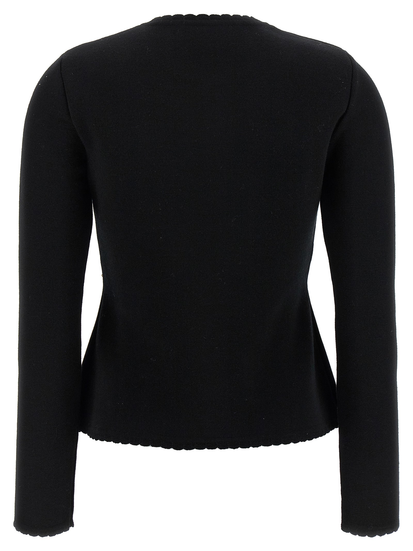 Moschino Schwarzer Cardigan aus Schurwolle