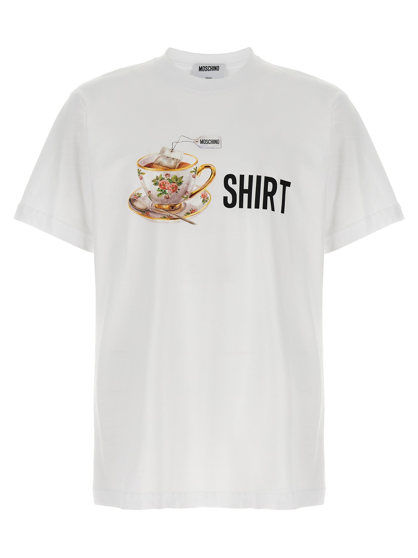 Moschino Weißes Baumwoll-T-Shirt