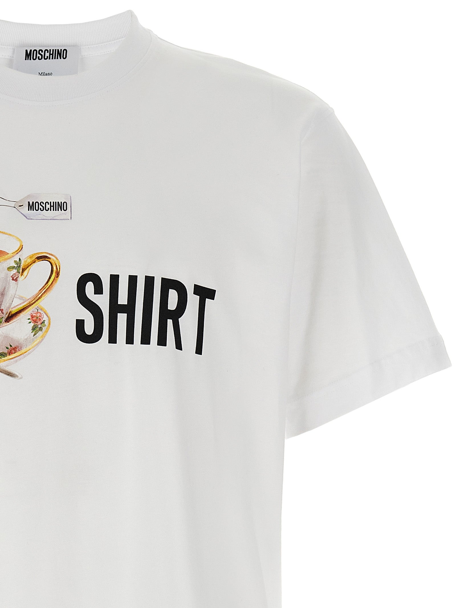 Moschino Weißes Baumwoll-T-Shirt