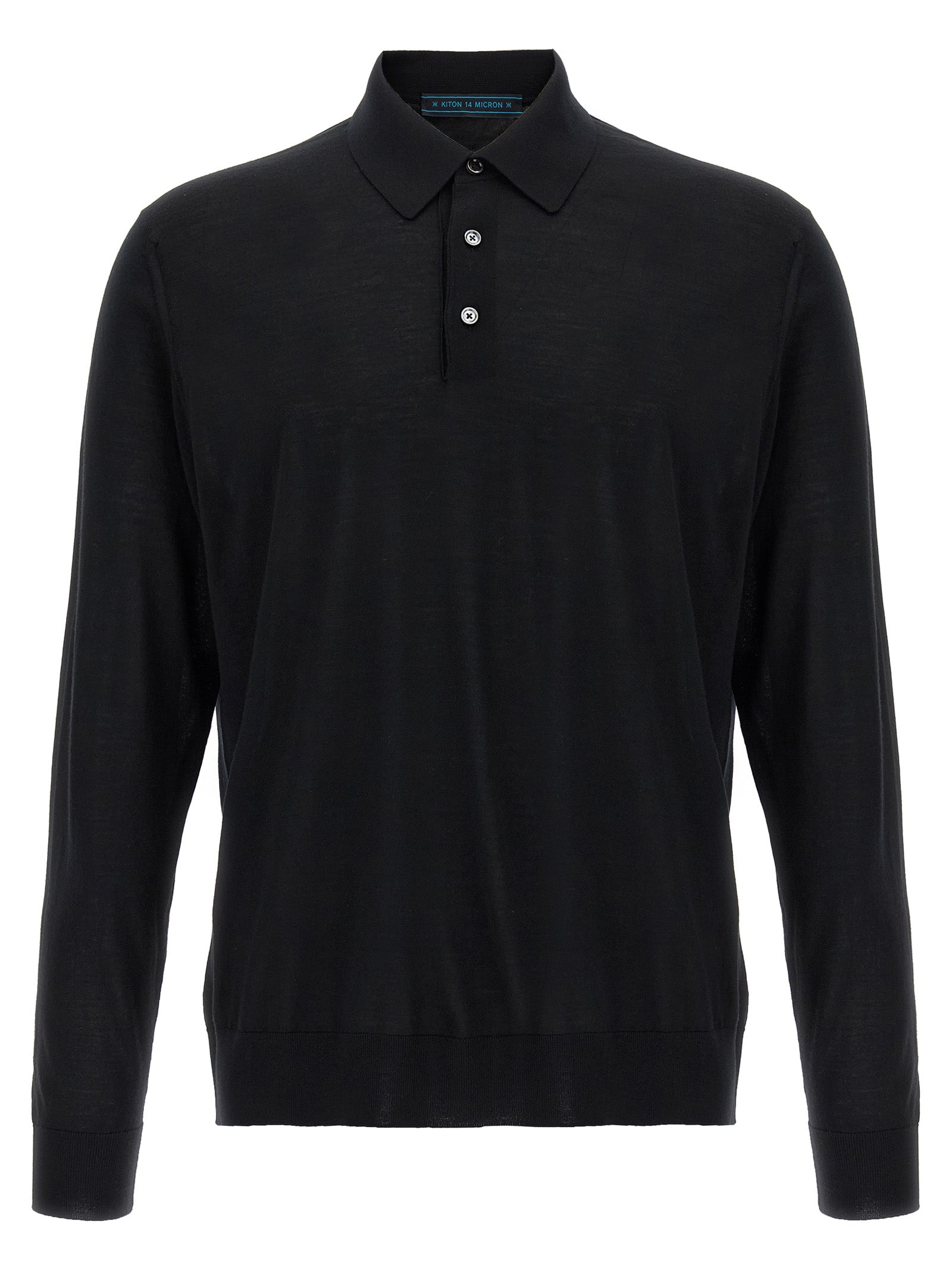 Kiton Schwarzes Woll-Poloshirt