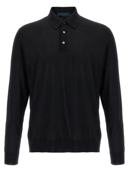 Kiton Schwarzes Woll-Poloshirt
