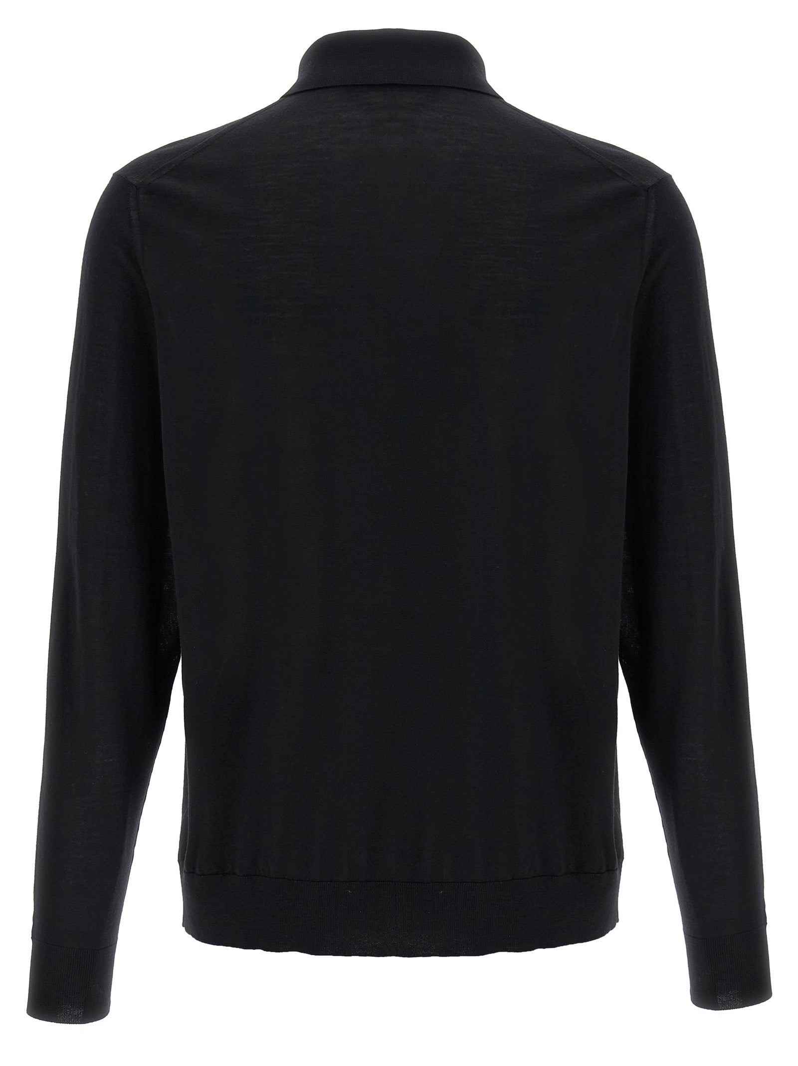 Kiton Schwarzes Woll-Poloshirt
