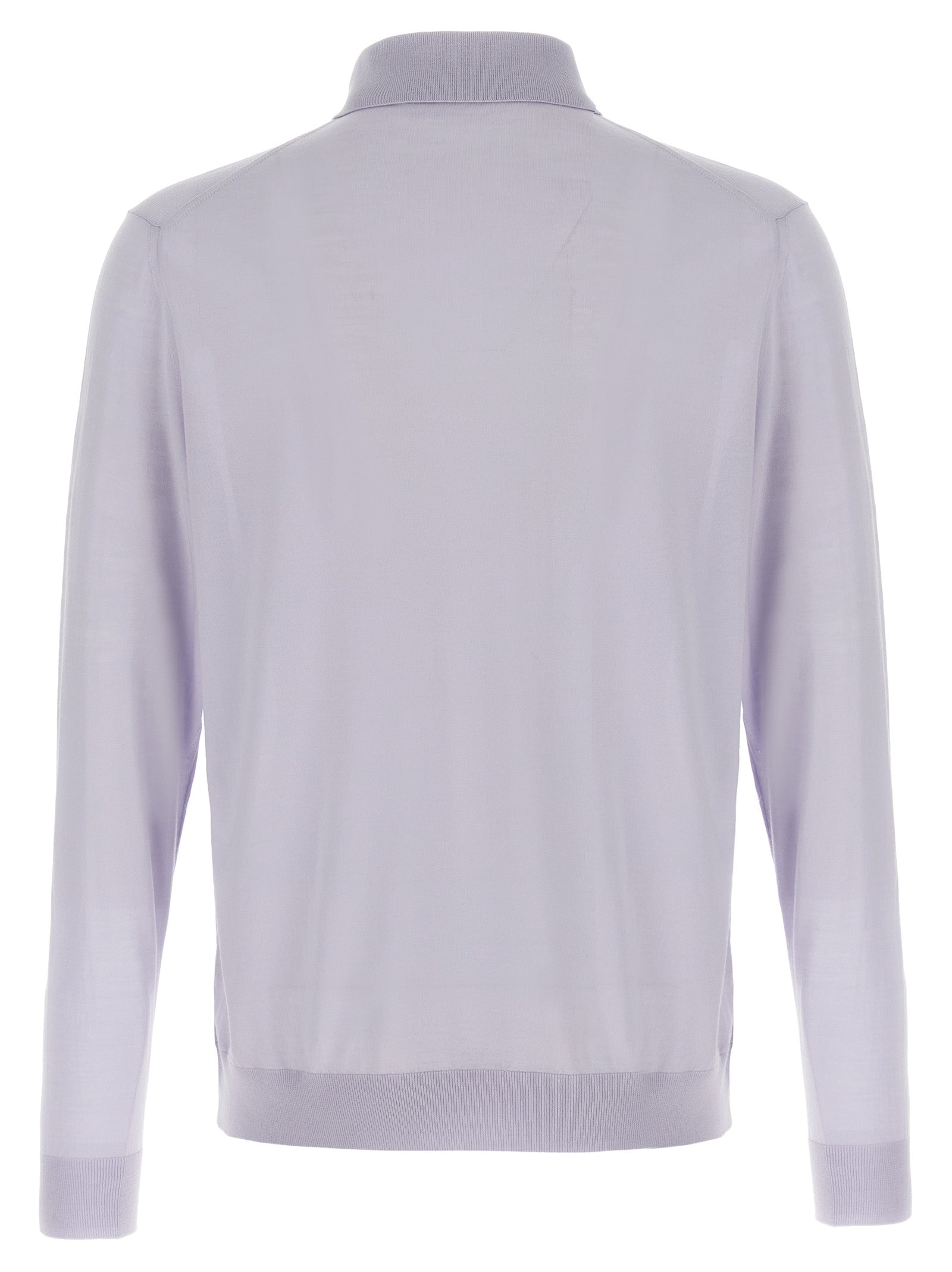 Kiton Blaues Woll-Poloshirt