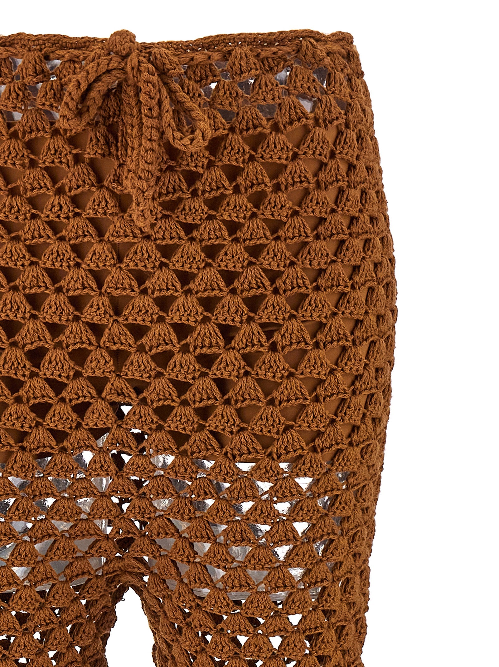 Ermanno Scervino Braune Baumwollhose mit ausgestelltem Bein