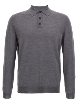ZANONE Graues Poloshirt aus reiner Schurwolle