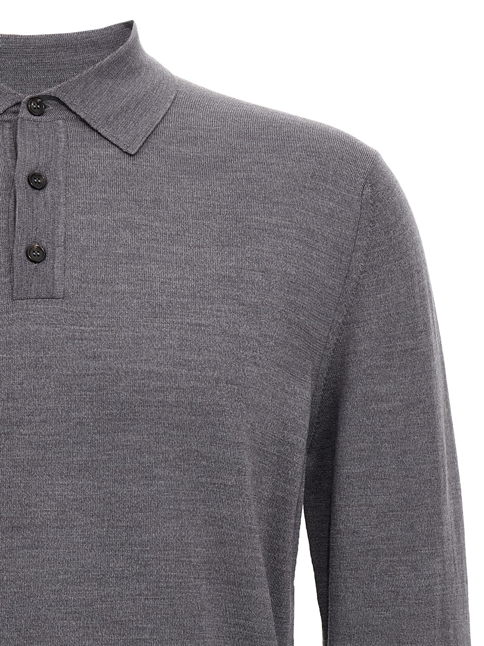 ZANONE Graues Poloshirt aus reiner Schurwolle