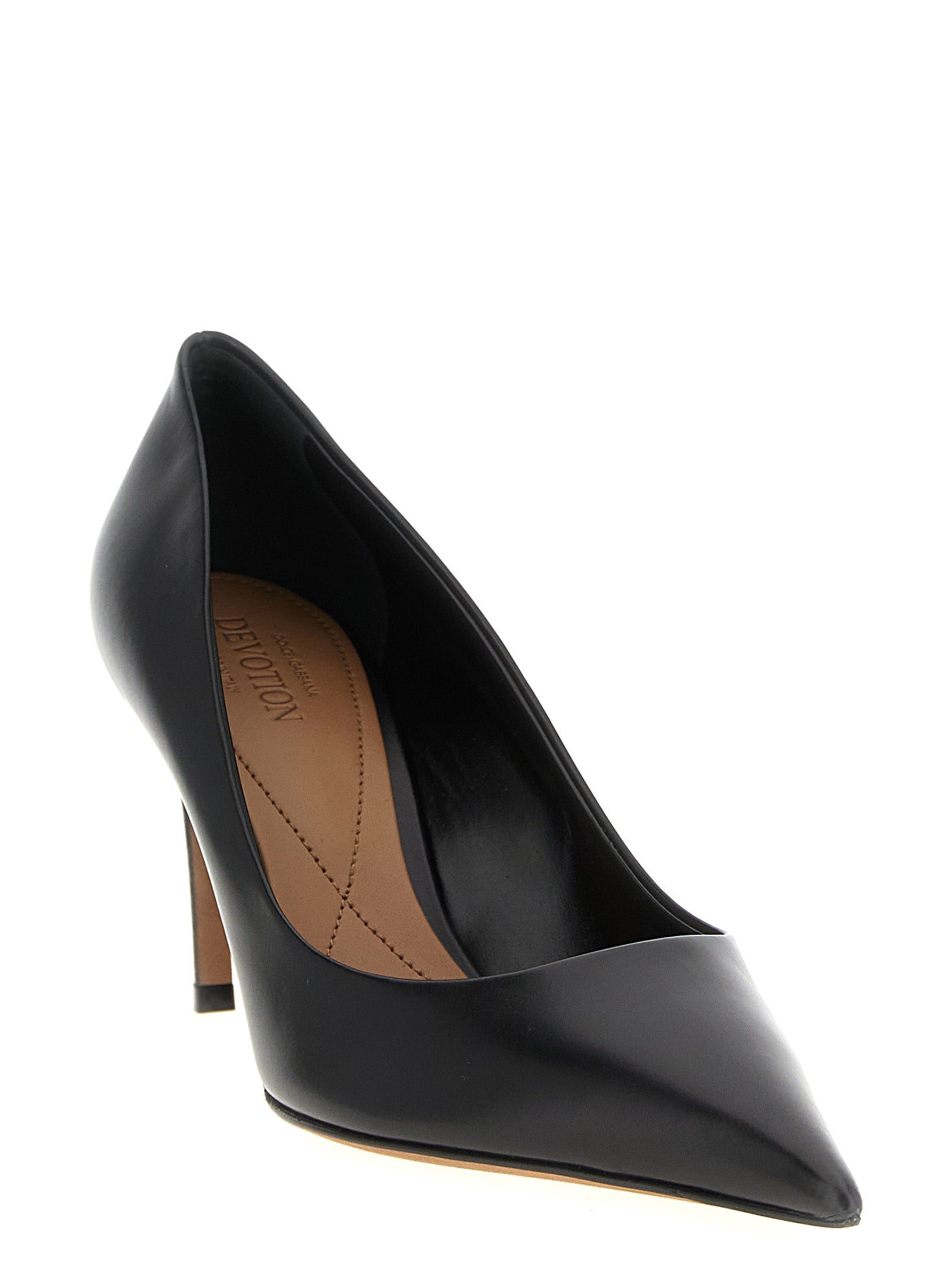 Dolce & Gabbana Schwarze Pumps aus Kalbsleder mit hohem Absatz