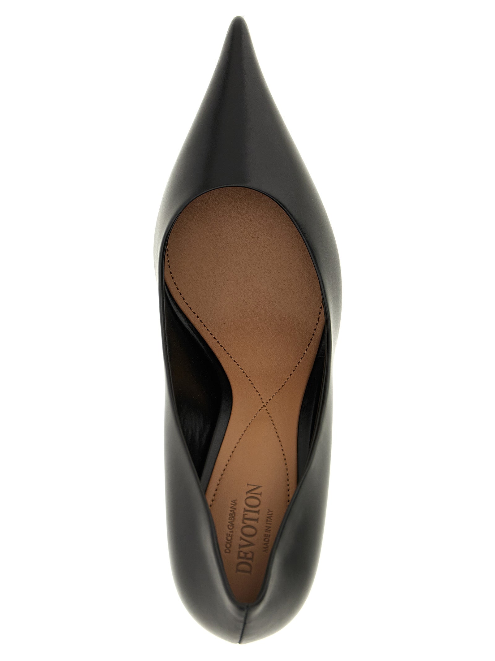 Dolce & Gabbana Schwarze Pumps aus Kalbsleder mit hohem Absatz