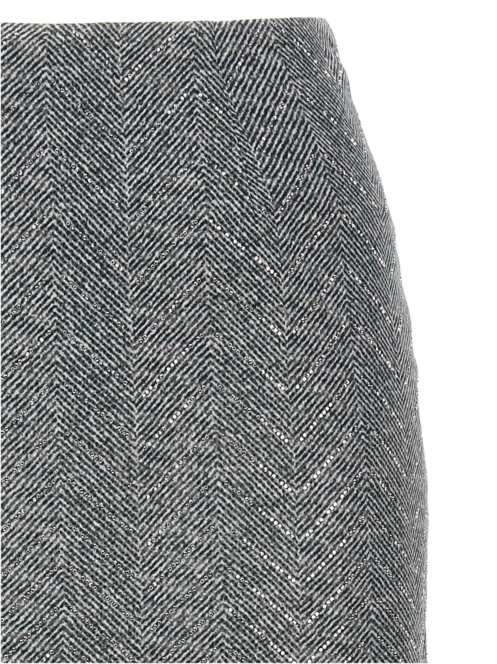 Ermanno Scervino Grauer Seiden-Midirock