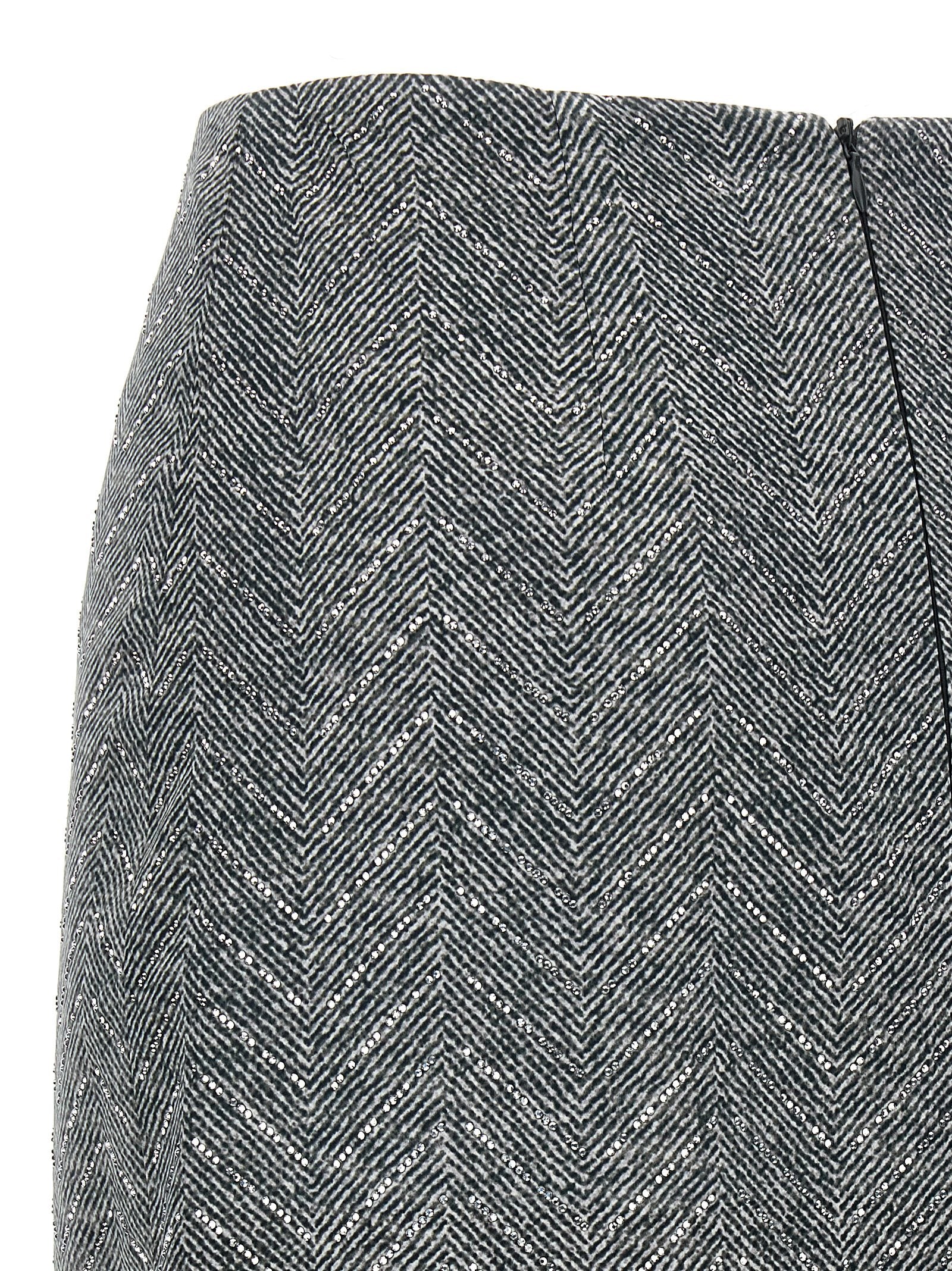 Ermanno Scervino Grauer Seiden-Midirock
