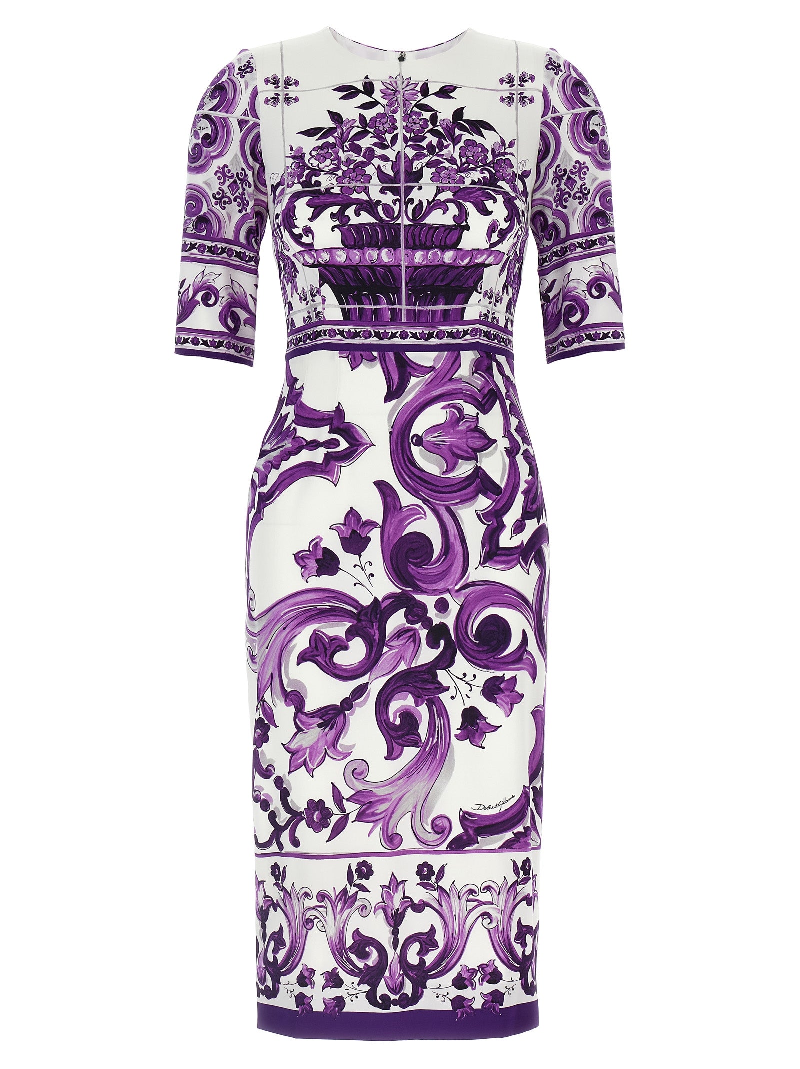 Dolce & Gabbana Lila Seiden-Midikleid