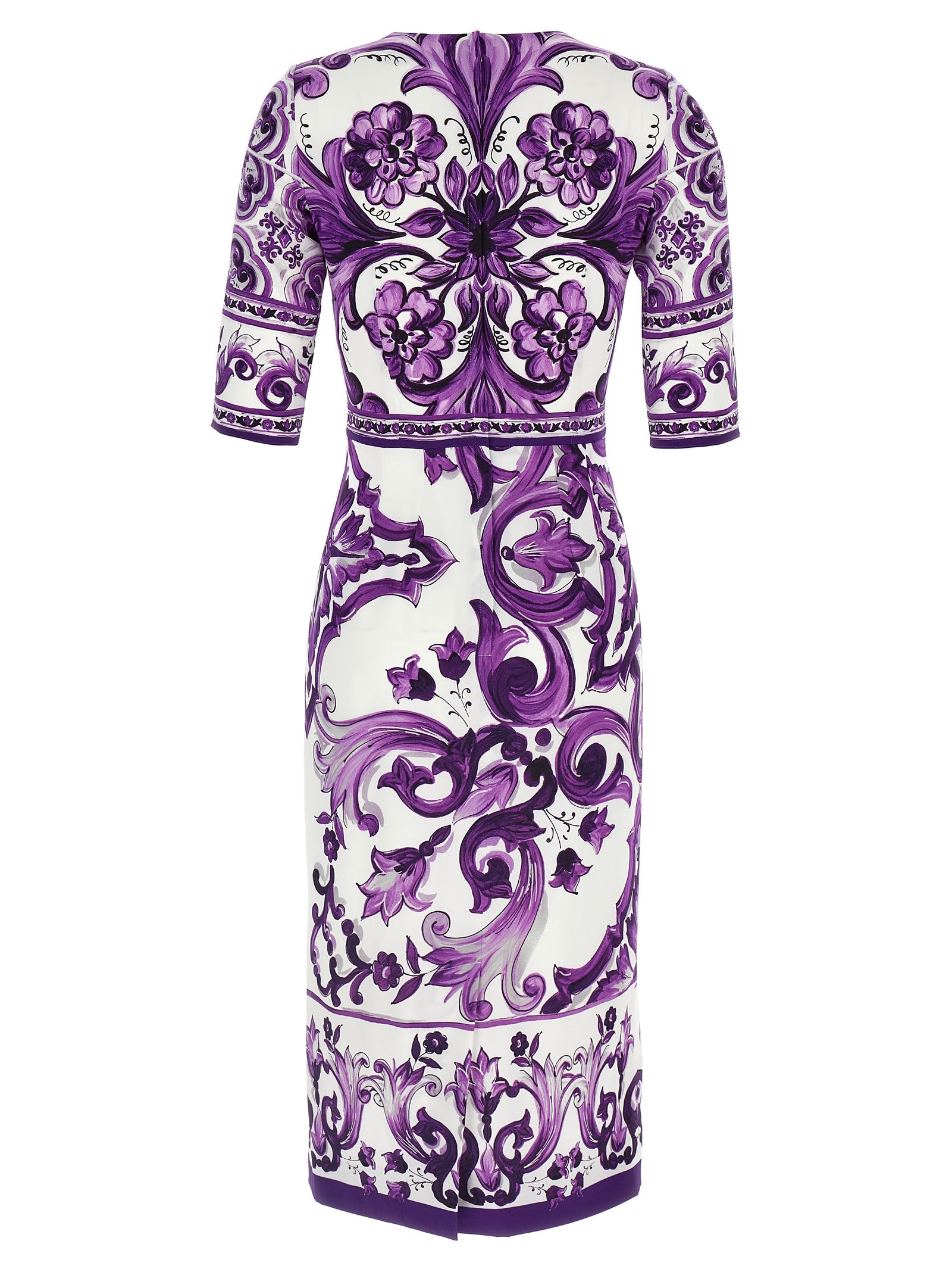Dolce & Gabbana Lila Seiden-Midikleid