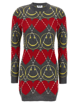 Moschino Kurzes Kleid aus mehrfarbiger Wolle