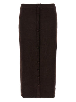 Victoria Beckham Brauner Woll-Midirock