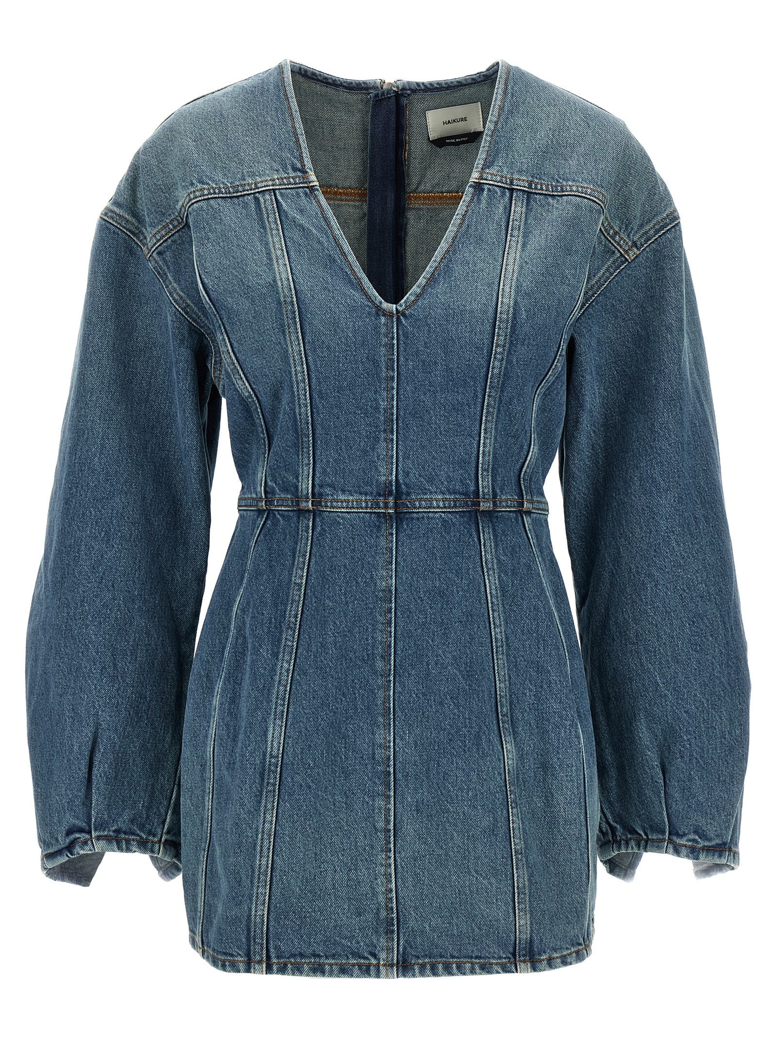 Haikure Kurzes blaues Baumwollkleid