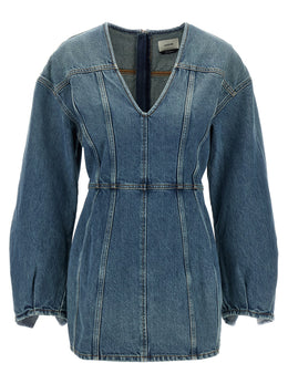 Haikure Kurzes blaues Baumwollkleid