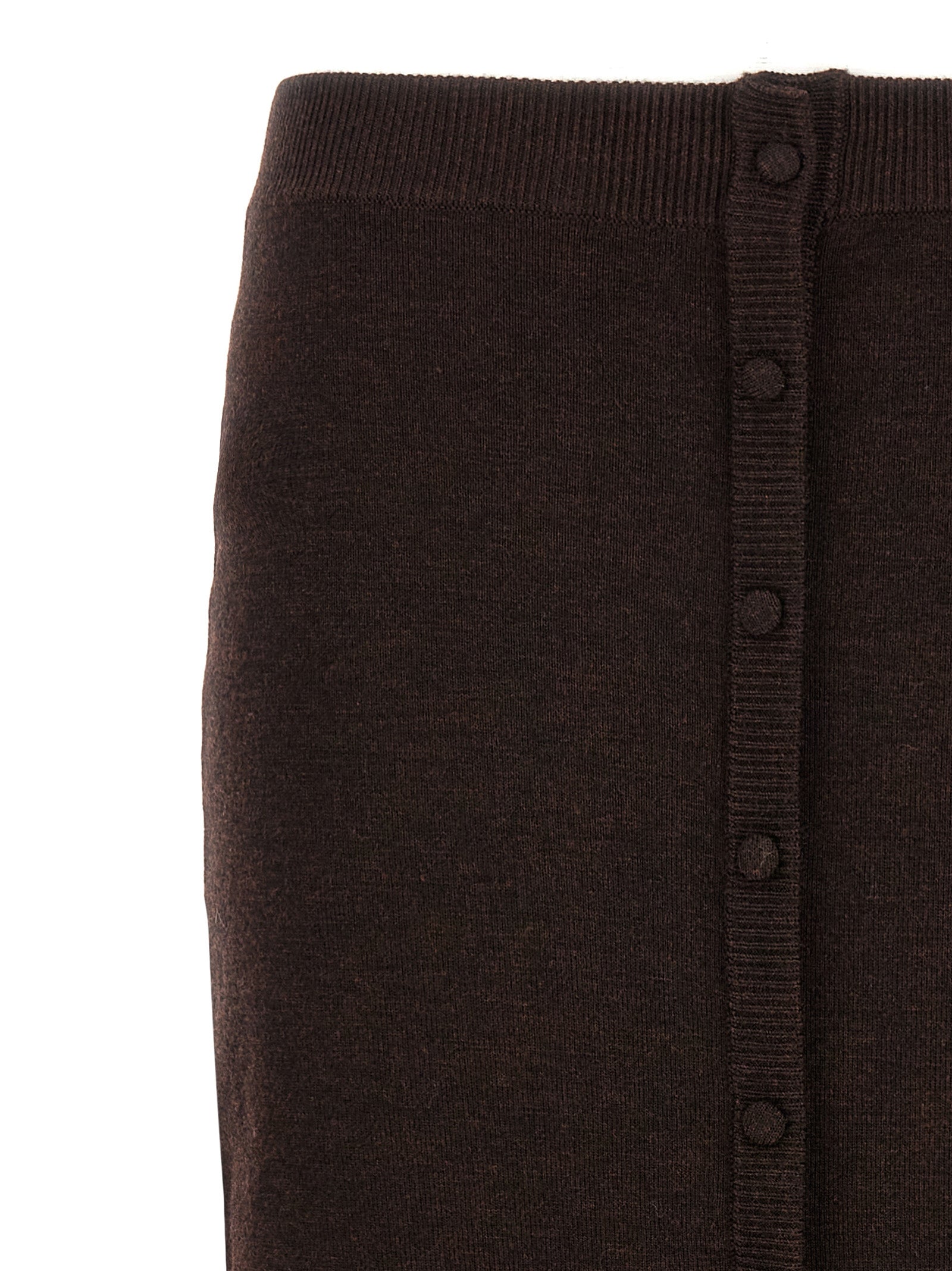 Victoria Beckham Brauner Woll-Midirock