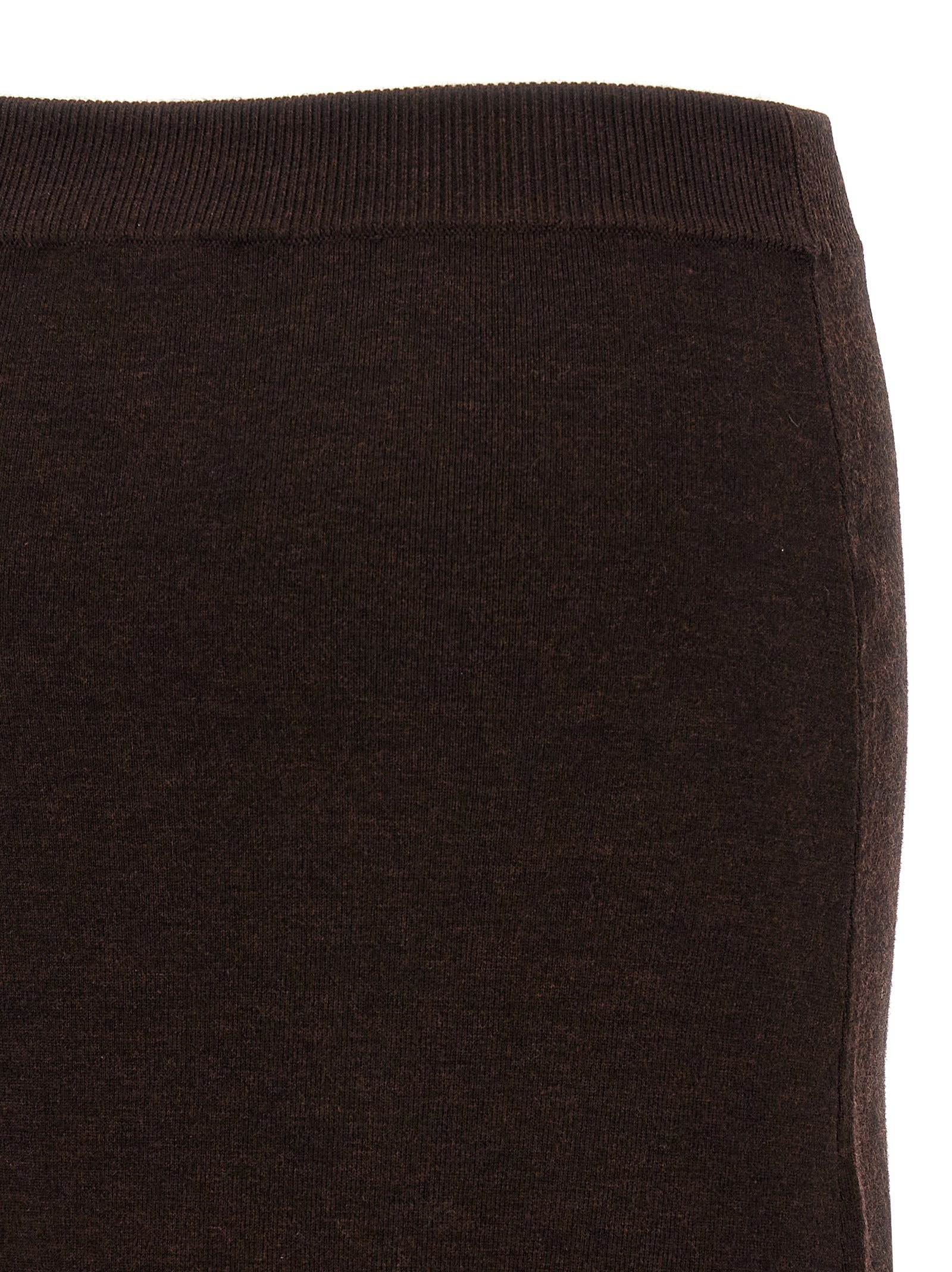 Victoria Beckham Brauner Woll-Midirock