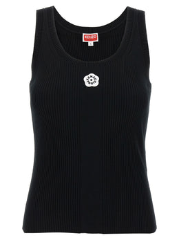 Kenzo Schwarzes ärmelloses T-Shirt aus Viskose