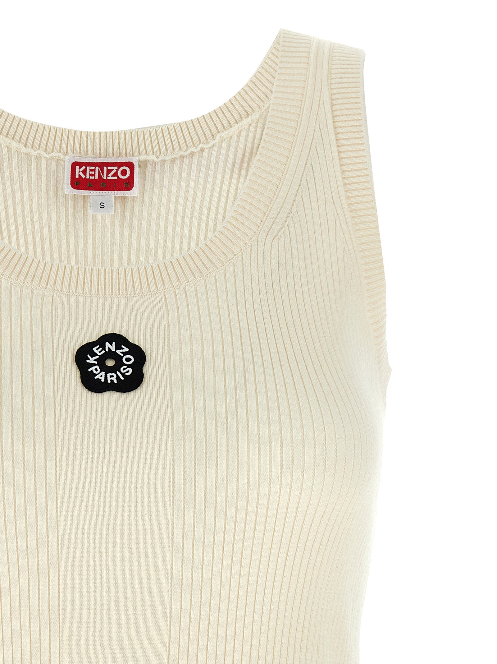 Kenzo Weißes ärmelloses T-Shirt aus Viskose