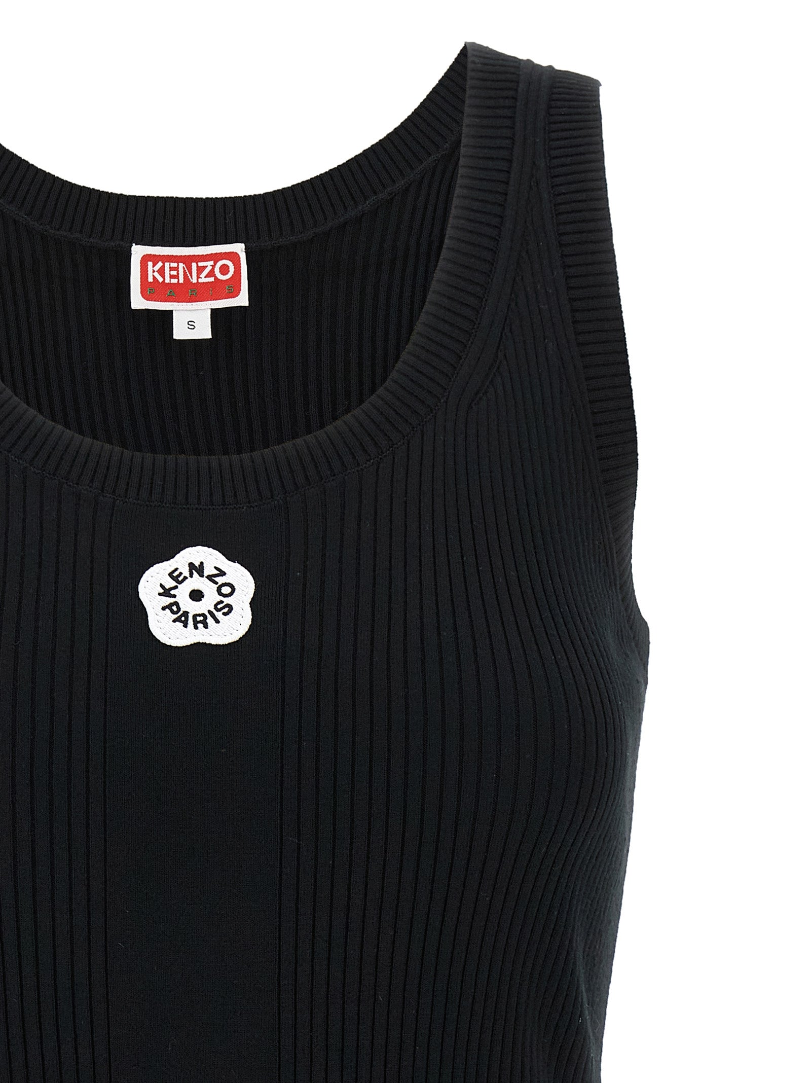 Kenzo Schwarzes ärmelloses T-Shirt aus Viskose