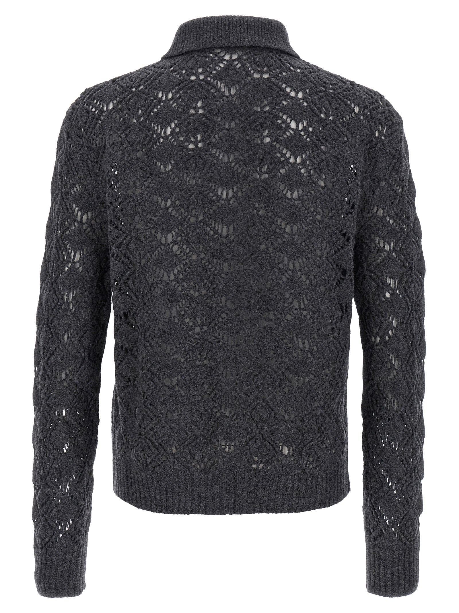 Jil Sander Grauer Cardigan aus reiner Schurwolle