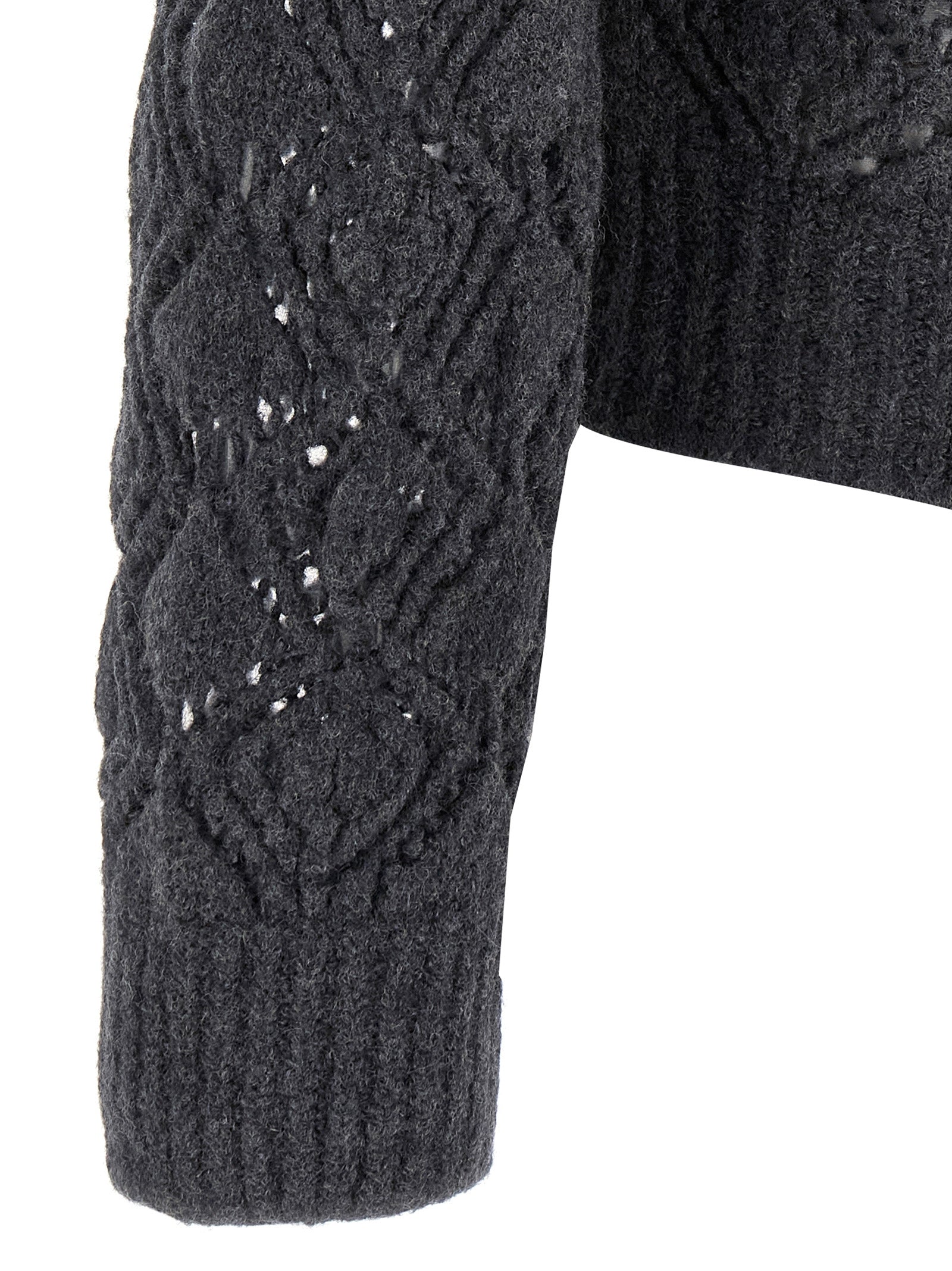 Jil Sander Grauer Cardigan aus reiner Schurwolle
