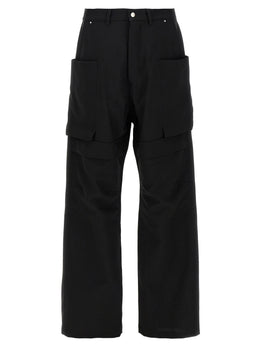 Rick Owens Schwarze Cargo-Hose aus reiner Schurwolle