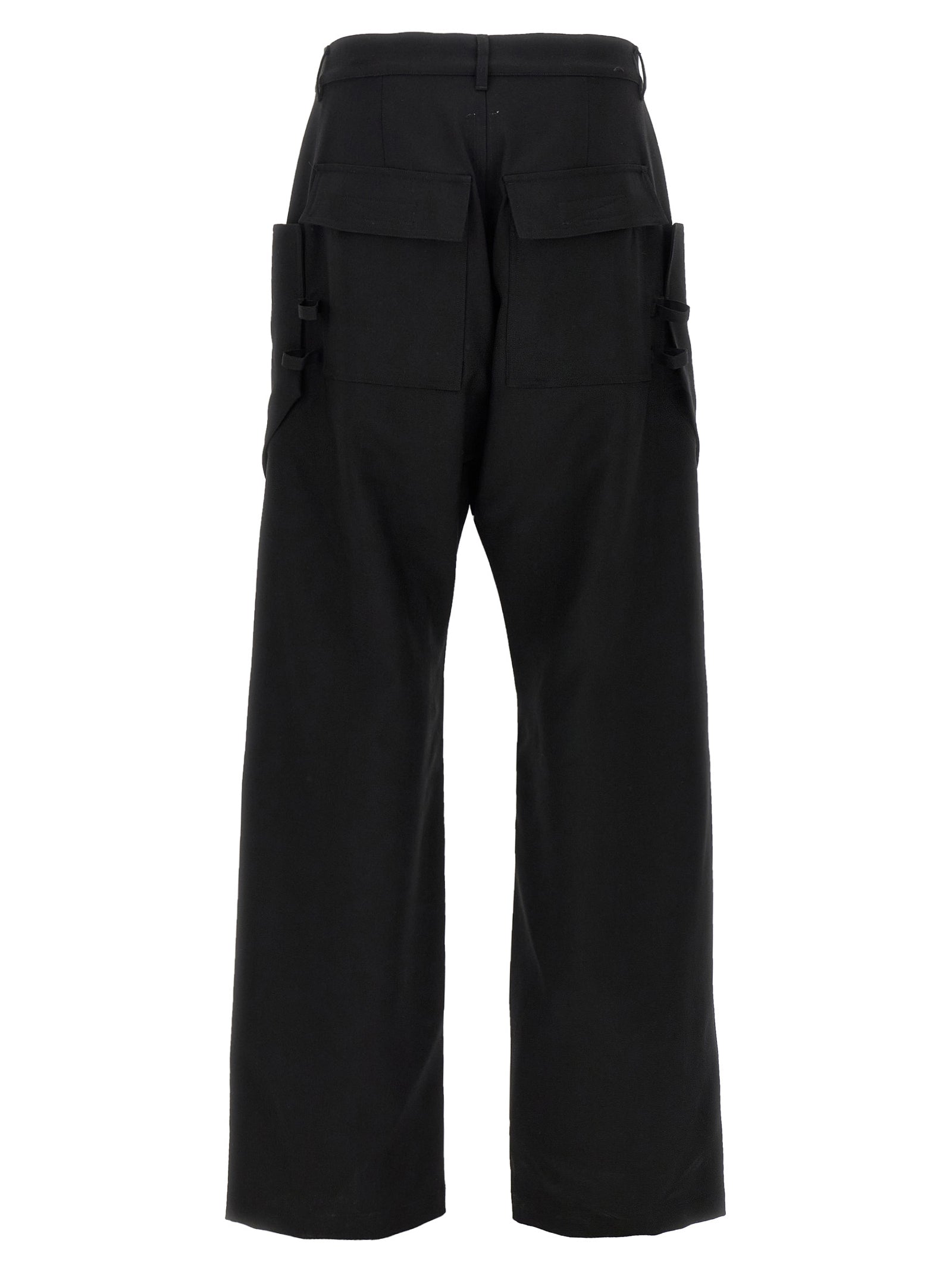 Rick Owens Schwarze Cargo-Hose aus reiner Schurwolle