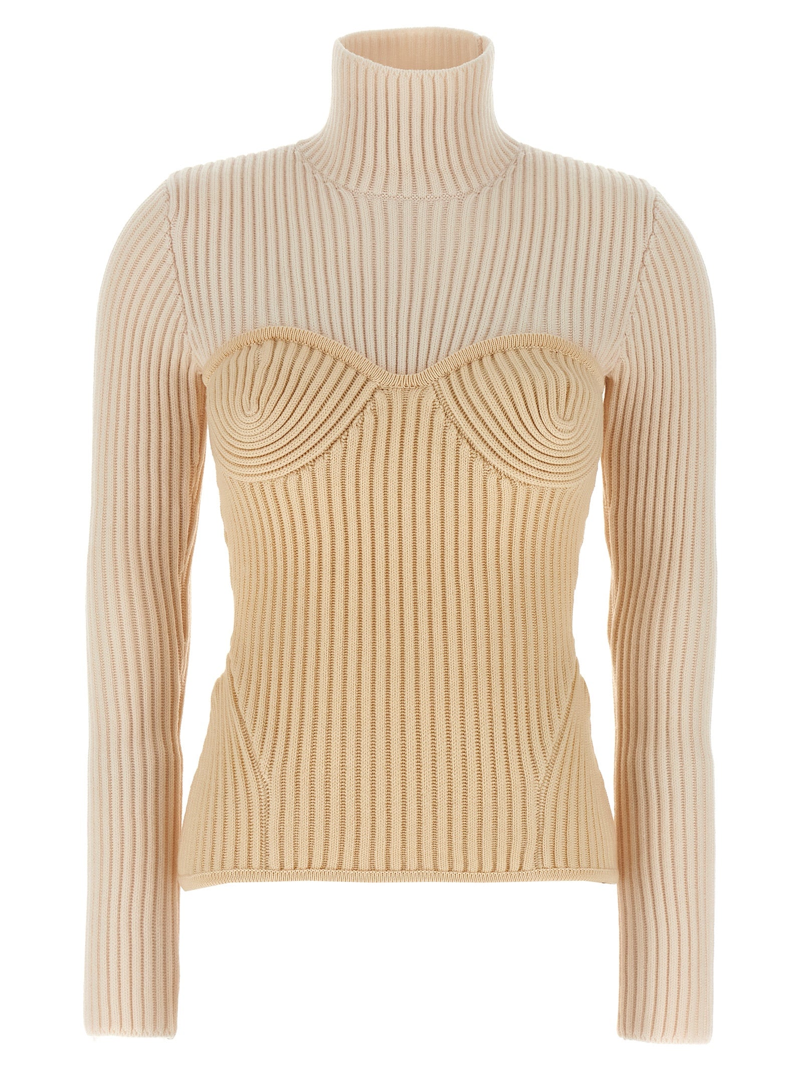Jean Paul Gaultier Beiger Merino-Wollcardigan