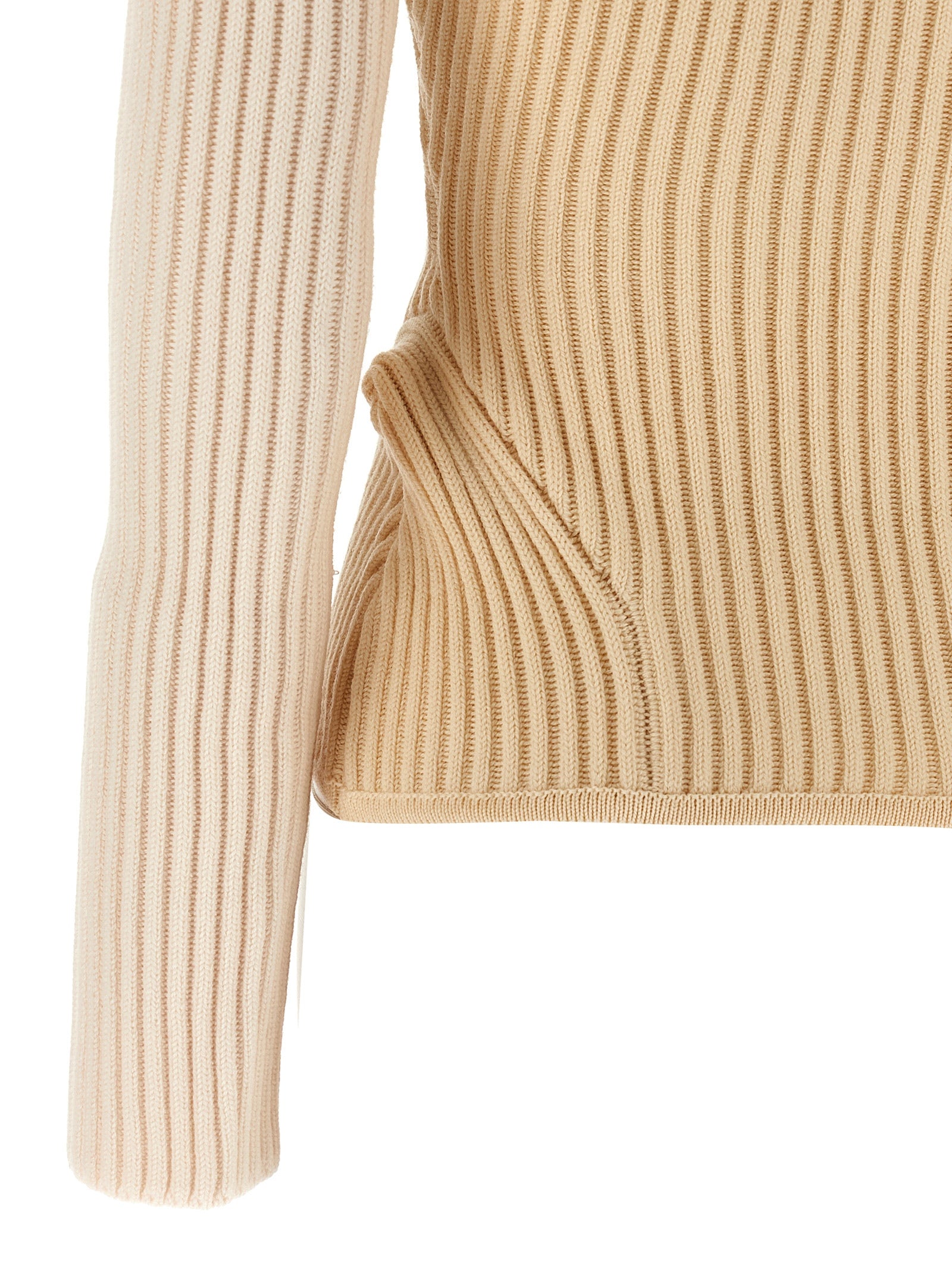 Jean Paul Gaultier Beiger Merino-Wollcardigan