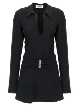 The Attico Kurzes Schwarzes Kleid aus Maraboufeder