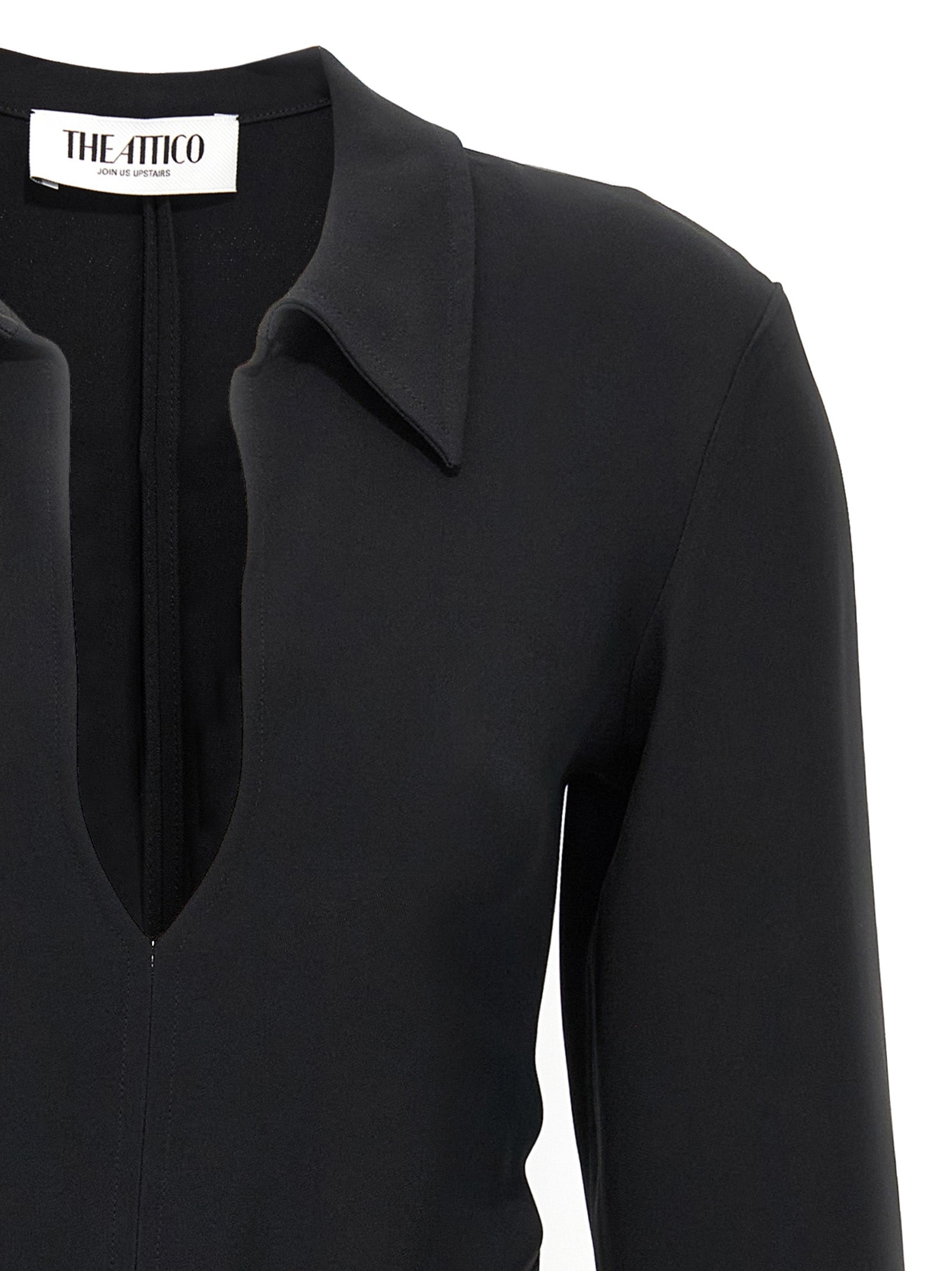 The Attico Kurzes Schwarzes Kleid aus Maraboufeder