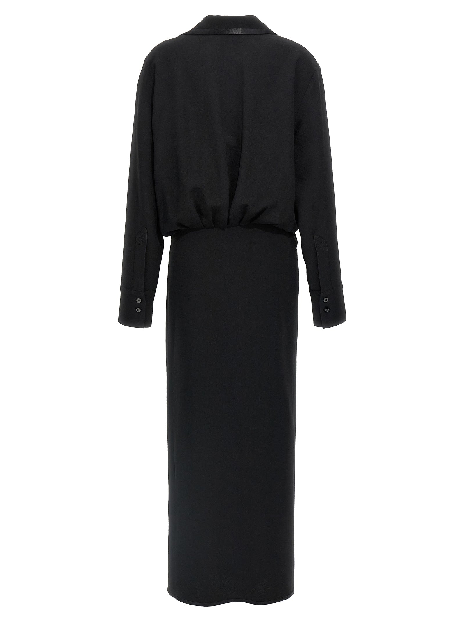 The Attico Schwarzes Midi-Kleid aus Maraboufeder