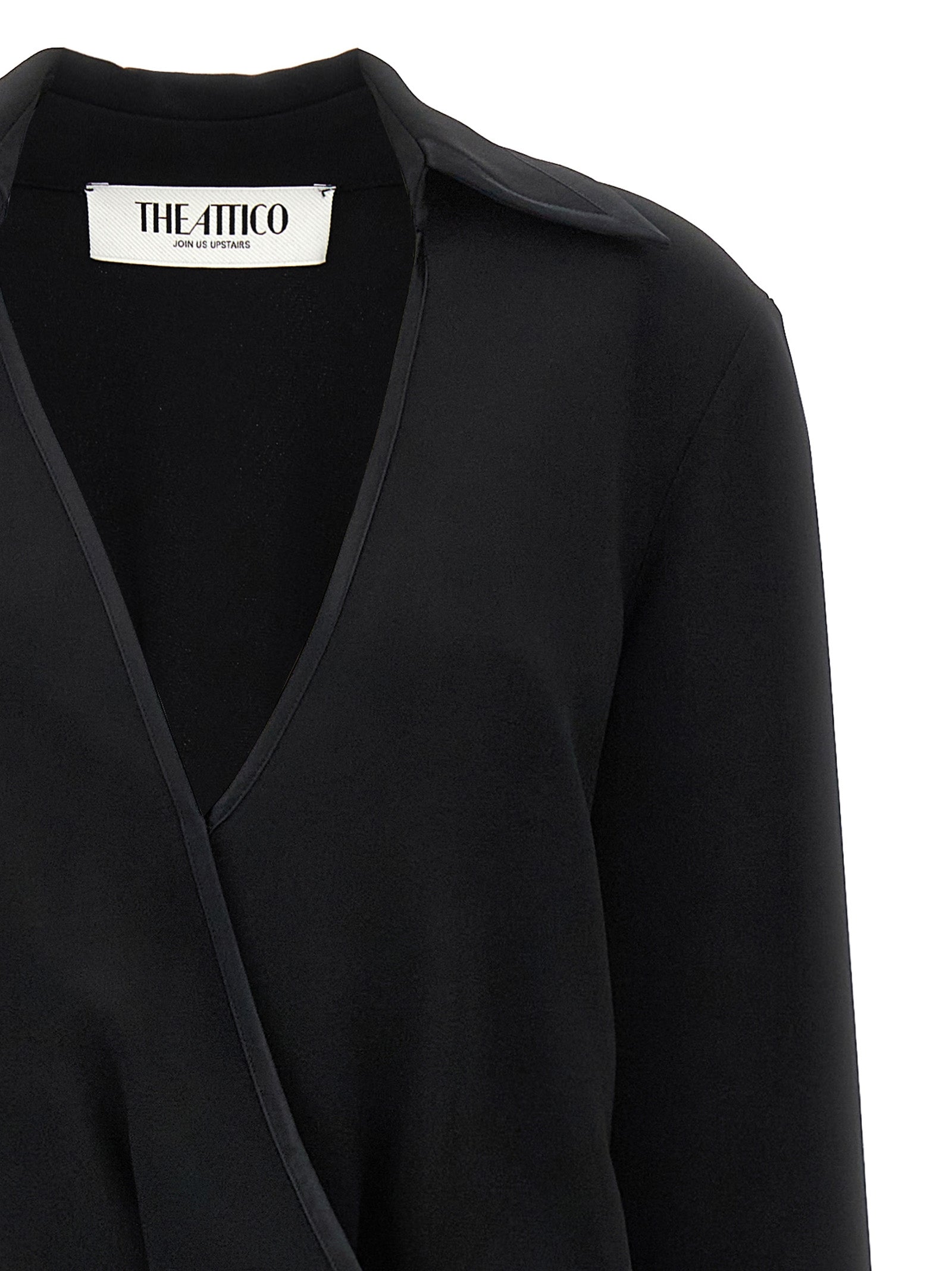 The Attico Schwarzes Midi-Kleid aus Maraboufeder