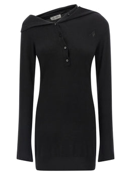 The Attico Kurzes Kleid aus schwarzer Schurwolle