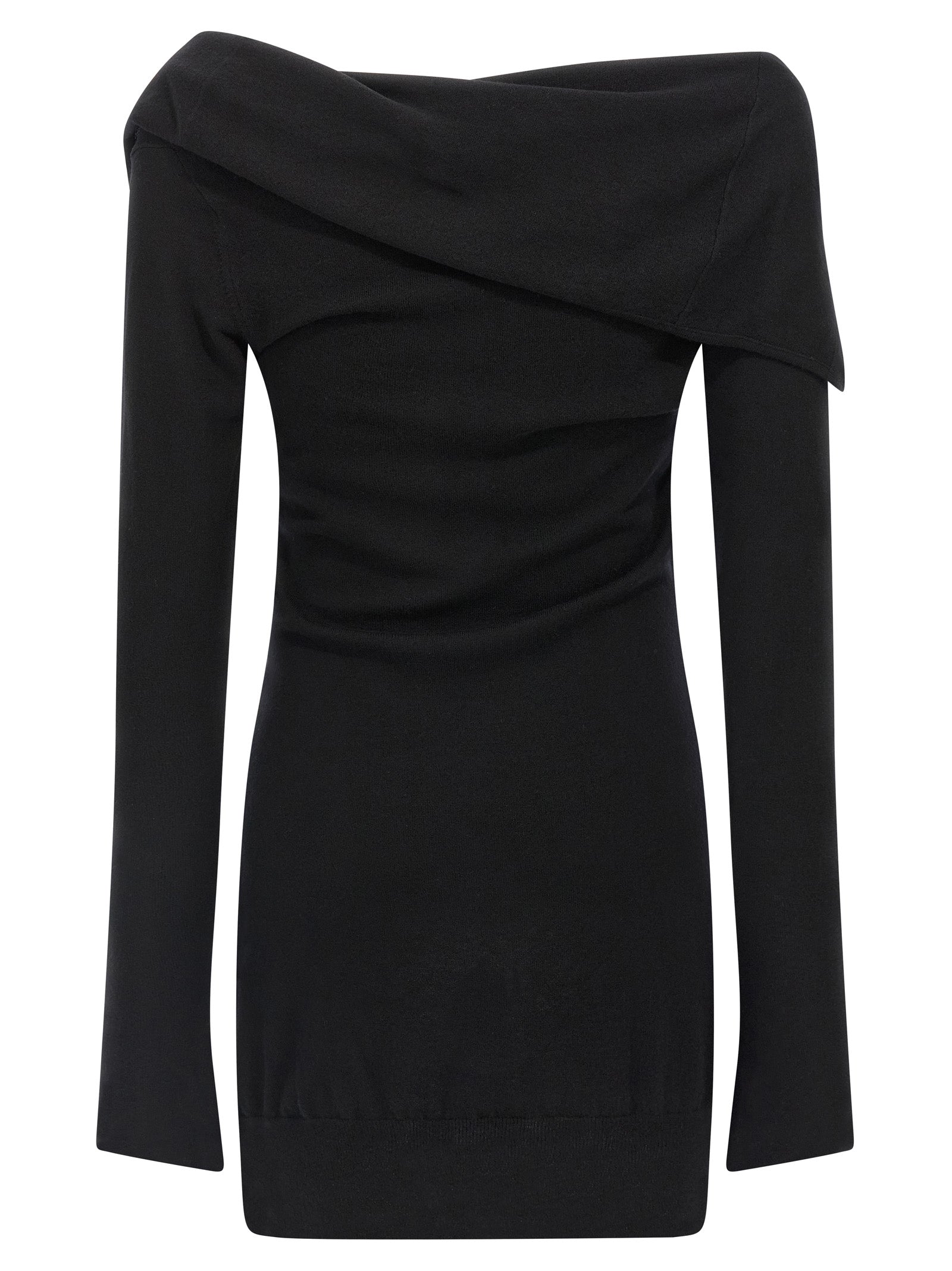 The Attico Kurzes Kleid aus schwarzer Schurwolle