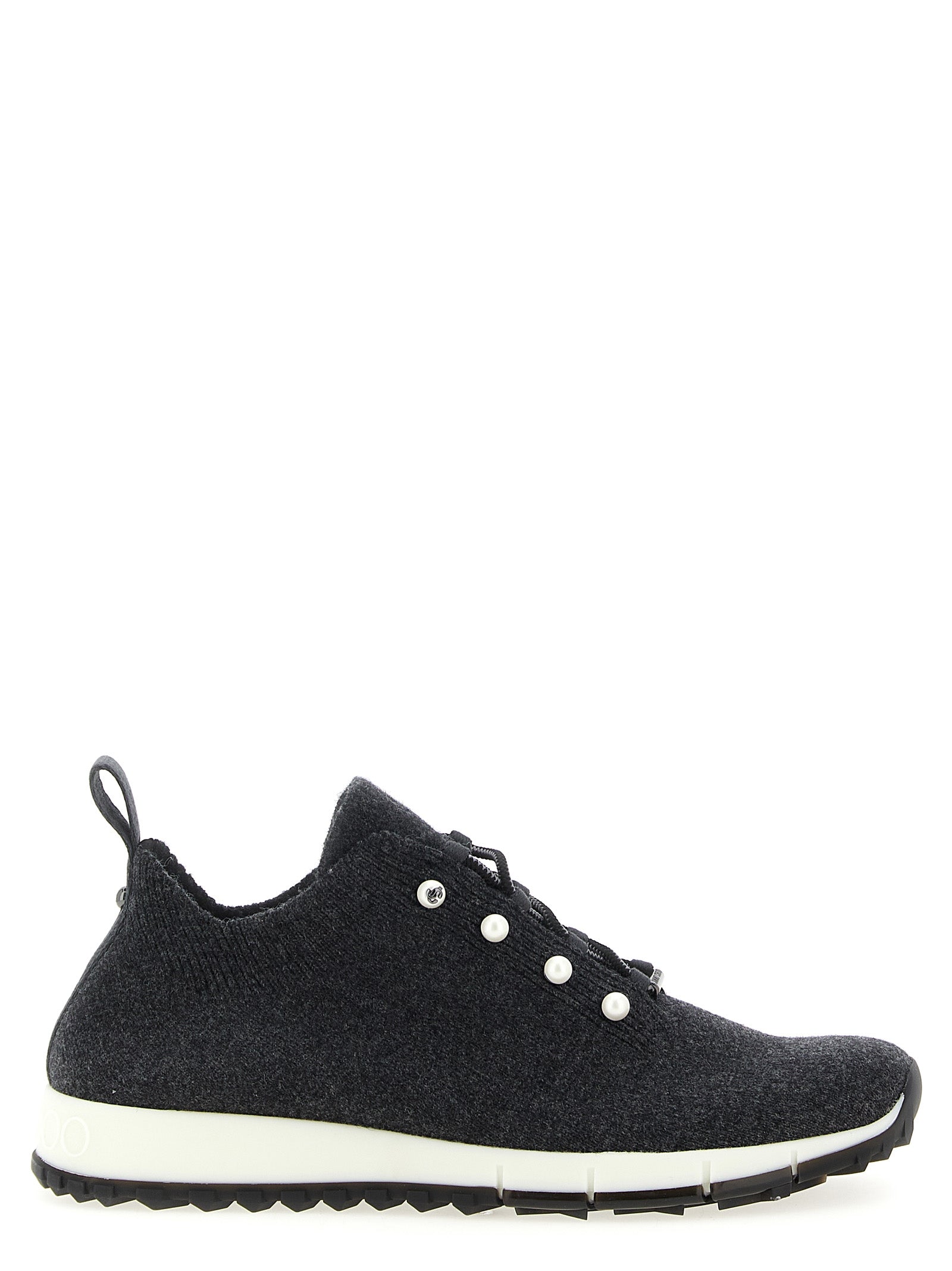 Jimmy Choo Schwarze Tencel Low-Top-Sneaker