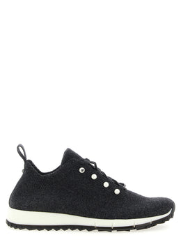 Jimmy Choo Schwarze Tencel Low-Top-Sneaker