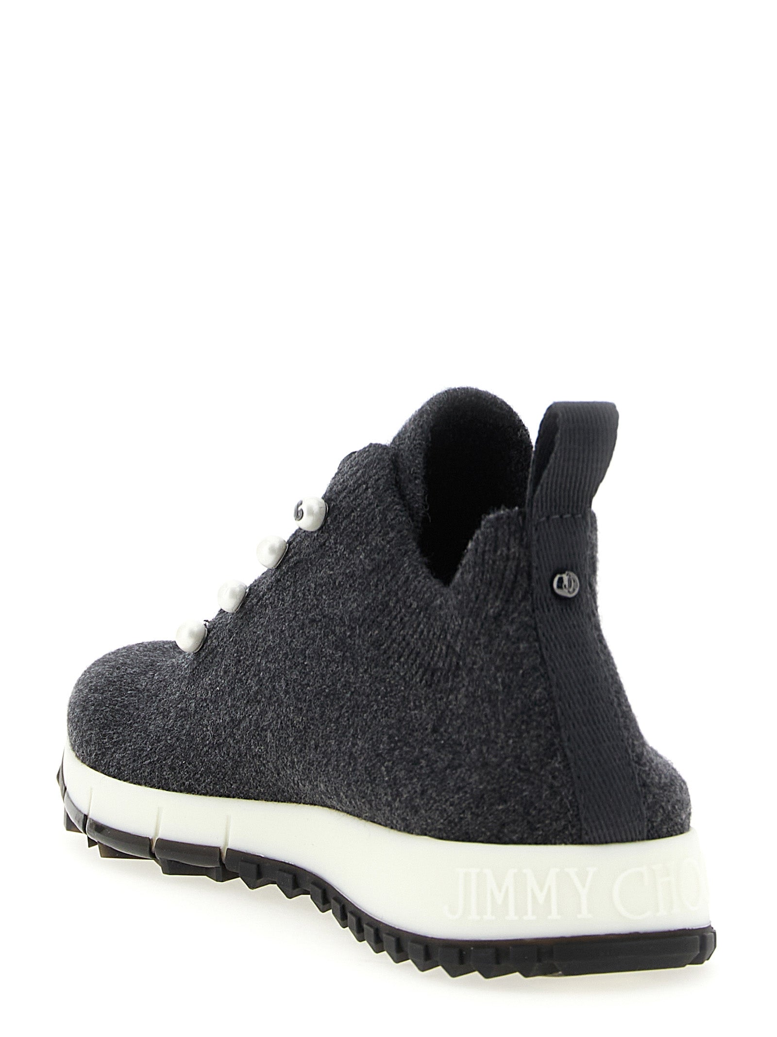 Jimmy Choo Schwarze Tencel Low-Top-Sneaker